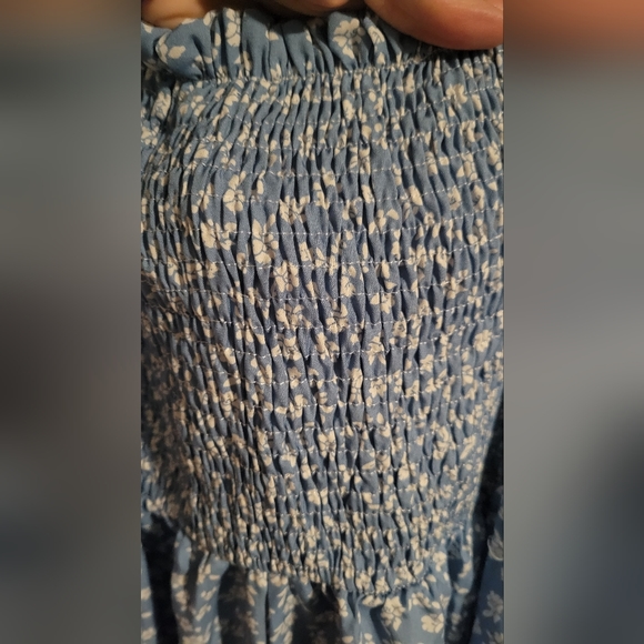 Blue floral off shoulder maxi maternity dress XXL - Picture 5 of 6